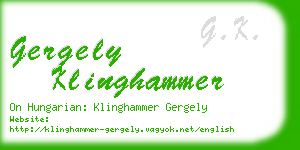 gergely klinghammer business card